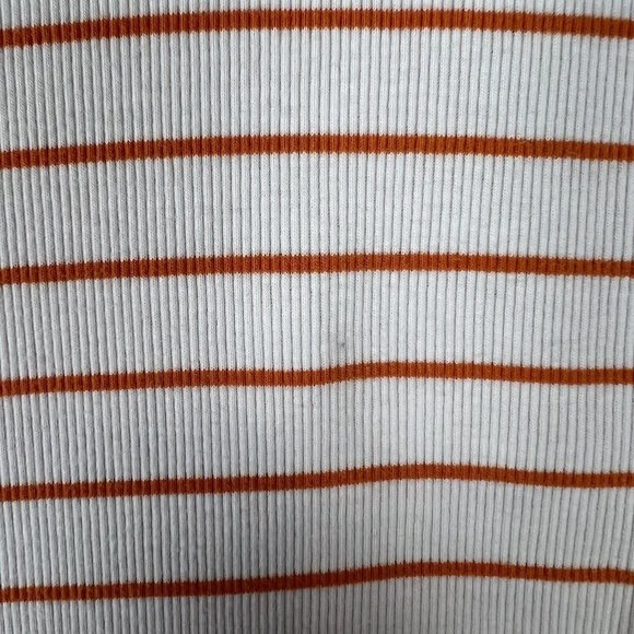 Lauren Ralph Lauren Womens White Orange Stripe Short Sleeve V-Neck Shirt Medium - Picture 9 of 10
